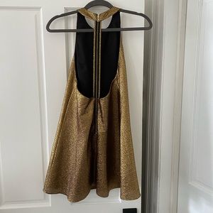 Alice + Olivia evening dress with subtle shimmer.